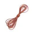 Cordón redondo de cuero genuino marrón para la creación de joyas y el tejido de collares - Tipo 1mm / Marrón