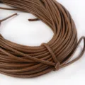 Close-up of 3mm brown PU leather round cord with professional stitching for DIY bag crafts - Approx 2 Meters/Bundle (3mm) / Brown