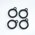 Mosquetones redondos negros de resorte con pequeña argolla accesorios para llaveros DIY - 1 Pieza/Paquete / Negro Mate (01)