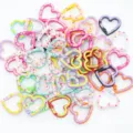 Kleurrijke hart veerhaken, metalen karabijnsluitingen voor DIY sleutelhangers tassen. - Paarse Borduring (05)
