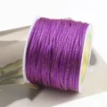 Purple gold wire jade thread for DIY handmade weaving, 2mm Chinese knot cord detail view. - Dark Purple