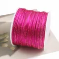 Close-up view of hot pink metallic jade cord neatly wound on a spool for DIY crafting. - 11# Dark Rose Red