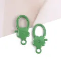 Colorful alloy flower spring rings, 19x37mm DIY bag charms, green keychain clasps. - 1 Piece / Green (03)