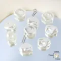 Baroque imitation pearl ABS acrylic loose beads for DIY handmade earrings jewelry making - Small Faceted Style / 24 Pieces Pack / White