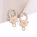Beige flower spring snap hook 19x37mm alloy DIY bag accessory keychain pendant variant - 1 Piece / Light Khaki (04)