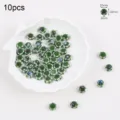 Set of 10 green ceramic flower glazed beads for DIY jewelry making and accessories - Flower Style (2#) / 10 Pieces/Pack
