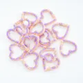 Hartvormige Geemailleerde Veerring Kleurrijk Hart Open O-Ring Tas DIY Sieraden Accessoires - Symmetrisch Zwart (07)