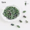 Green conch-shaped ceramic beads with kiln-turned glaze for DIY jewelry design - Sea Shell Style (3#) / Pack of 5