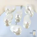 Baroque imitation pearl acrylic loose beads for DIY handmade jewelry earrings 23mm. - Gourd Style / 7 Pieces/Pack / White