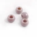 Perles acryliques couleur unie grands trous tonneau DIY accessoires bijoux mauve - 50 Pièces/Pack (6x9mm) / Violet-gris clair