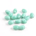 Perles barils bicolores ovales en acrylique grand trou accessoires bijoux DIY détail. - 10 Pièces/Paquet / Vert
