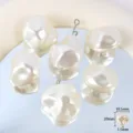 Baroque imitation pearl loose beads, ABS acrylic white irregular DIY jewelry accessory. - Faceted Stone Style / 5 Pieces/Pack / White