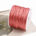 2mm metallic gold thread braided cord for DIY Chinese knot crafting and handmade bracelets. - 25# Crimson