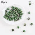 10pcs set of 12mm green glazed kiln change ceramic beads for DIY jewelry making - Rhombus Style (5#) / 10 Pieces/Pack