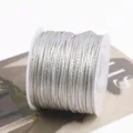 Silver jade cord with gold thread, 2mm Chinese knot weaving rope for DIY handmade crafts. - 90m/Roll / 26# Silver Gray