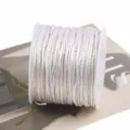 2mm white cord with gold thread for DIY handmade Chinese knot crafts and weaving projects. - 90m/Roll / White