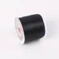 Strong black flat elastic cord crystal string for DIY jewelry making and beading - 02 / 0.7mm- 10m /roll