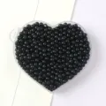 Perles rondes en acrylique noir de qualité pour bijoux DIY dans un bac en cœur - 3mm (Environ 1000 Pièces) / 18 Noir