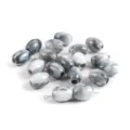 Acrylic oval two-color barrel beads grey marble pattern DIY jewelry making accessories - 10 Pieces/Pack / Black