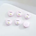 Pink fried egg bear alloy spacer beads for DIY bracelet phone chain jewelry accessories - Pink