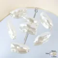 Baroque faux pearl loose beads acrylic DIY jewelry making accessories, irregular shape white. - Long Seed Style / 26 Pieces/Pack / White