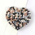 Perles acryliques rondes couleurs mélangées dans plateau coeur pour bijoux DIY - 3mm (Environ 1000 Pièces) / 07 Couleurs Mixtes