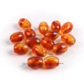 Acrylic oval faceted barrel beads large hole DIY jewelry accessories variant color. - 10 Pieces/Pack / Amber