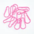 Set hellrosa lackierte birnenförmige Karabinerhaken für Schlüsselanhänger und DIY-Zubehör - 1 Stück/Packung / Rosa