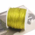 2mm metallic jade cord, Chinese knot DIY woven thread for handmade bracelets and crafts. - Bean Green 03#
