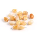Perles de tonneau bicolores ovales en acrylique grand trou pour la fabrication de bijoux DIY - 10 Pièces/Paquet / Jaune