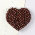 Perles rondes en acrylique marron foncé pour bijoux DIY dans un plateau cœur - 21 Chocolat