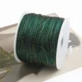 Dark green nylon cord with gold tinsel, 2mm 6 jade line for DIY Chinese knot crafting. - Deep Green