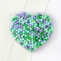 Perles en acrylique colorées de 3mm pour création de bijoux DIY en récipient cœur - 04 Couleurs Mixtes