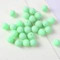 Perle rotonde in acrilico opaco verde menta macaron per gioielli fai da te fatti a mano - 10mm 50 Pezzi/Confezione / 11 Verde Chiaro
