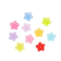 Dettaglio di perline di fiori in acrilico satinato, ciondoli colorati per gioielli fai da te. - 200 Pezzi/Confezione / confezione multicolore