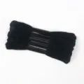 Close-up of five skeins of professional black six-strand polyester embroidery floss - 5 Pcs Set / Black