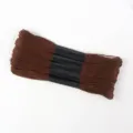 Detail view of five skeins of brown six-strand polyester embroidery floss for sewing. - 5 Pcs Set / Brown
