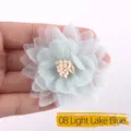 Detail of a light lake blue chiffon and organza flower accessory for DIY sewing. - Light Lake Blue(08)