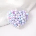 Acrylic AB color round beads detail, pastel cream tone DIY jewelry making accessories. - Color 08 Style