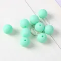 Mint green matte acrylic round beads for DIY jewelry making and phone charms - 14mm 20 Pieces/Pack / 08 Green