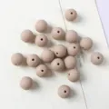 Matte nude acrylic beads for DIY jewelry making and phone charms - 14mm 20 Pieces/Pack / 07 Greyish Brown