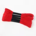 Vibrant red 6-strand polyester embroidery thread skeins for cross stitch and DIY crafts - 5 Pcs Set / Red