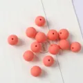 Perle rotonde in acrilico satinato arancio-rosa per braccialetti e gioielli fai da te - 16mm 10 Pezzi/Confezione / Cremisi