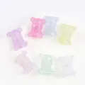 Acrylic cracked bear charm variant, colorful translucent DIY jewelry bead accessory. - Crackled Candy Bear / 5 Pieces
