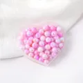 Acrylic two-tone cream solid AB beads round hole DIY craft accessories pink design 8mm style - Color 10 Style