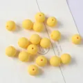 Perle tonde in acrilico giallo opaco smerigliato per accessori di gioielli fai da te - 10mm 50 Pezzi/Confezione / 23 Giallo