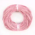 Bobina de cordón redondo de cuero genuino rosa para joyería y collares DIY - 2mm-2m / Rosa
