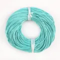Cordón de cuero redondo turquesa para creación de joyas DIY y accesorios de arte - 2mm-2m / Azul lago
