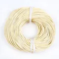 Rollo de cordón de cuero natural para bisutería DIY, collares y manualidades - Tamaño 2mm / Blanco Roto