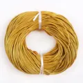 Cordón de cuero redondo dorado premium para fabricación de joyas DIY y collares - 2mm-2m / Dorado